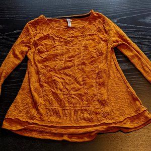 Mustard Long Sleeved See-through Shirt